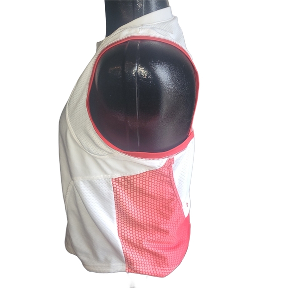 Nike White And Red Sleeveless Running Activewear Top L - Picture 4 of 6